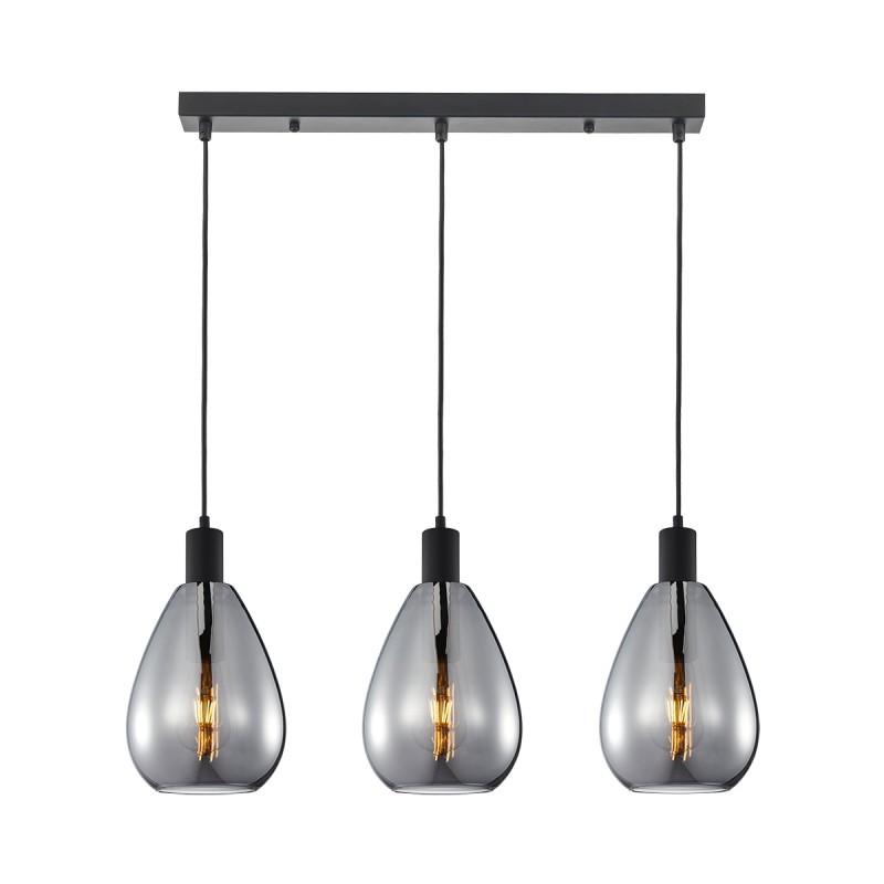 Pakabinamas šviestuvas Zulo 3xE27 Juoda (PND-27812-3-BK-SG)