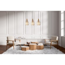 Pakabinamas šviestuvas Zulo 3xE27 Žalvario (PND-27812-3-BRO-AMB)