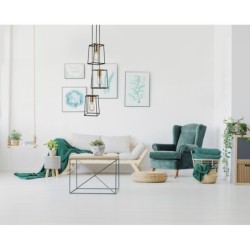 Pakabinamas šviestuvas Alanis 3xE27 Matinė Juoda Aukso (MD-BR16556-D3-B/G)