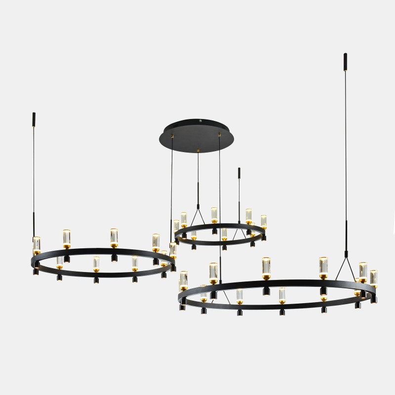 Pakabinamas šviestuvas Almelo LED 137.6W 3000K Aukso Juoda (PND-83812-60)