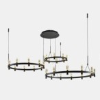 Pakabinamas šviestuvas Almelo LED 137.6W 3000K Aukso Juoda (PND-83812-60)