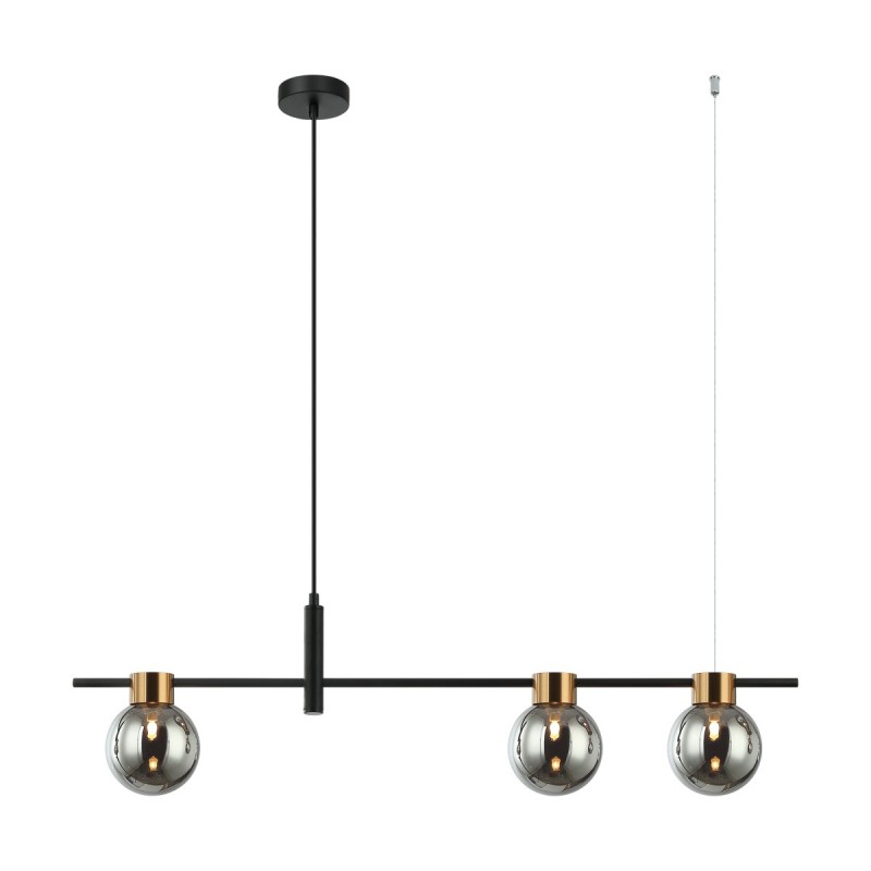 Pakabinamas šviestuvas Bletter 3xG9 Juoda Dūmų (PND-5225-3-BK-SG)