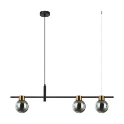 Pakabinamas šviestuvas Bletter 3xG9 Juoda Dūmų (PND-5225-3-BK-SG)