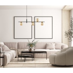 Pakabinamas šviestuvas Bletter 4xG9 Juoda Gintaro (PND-5225-4-BK-AMB)