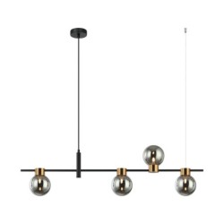Pakabinamas šviestuvas Bletter 4xG9 Juoda Dūmų (PND-5225-4-BK-SG)