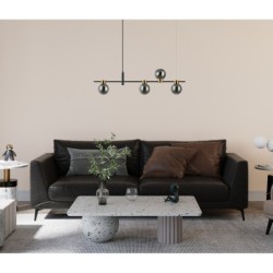 Pakabinamas šviestuvas Bletter 4xG9 Juoda Dūmų (PND-5225-4-BK-SG)