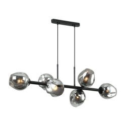 Pakabinamas šviestuvas Borgo 6xE27 Juoda Dūmų (PND-30843-6 BK+SG)