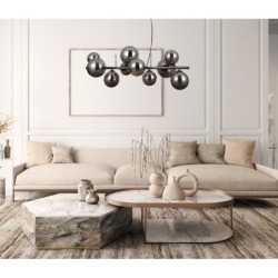 Pakabinamas šviestuvas Canello 10xG9 Juoda Chromo (PND-406007-10A-BCR)