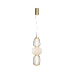 Pakabinamas šviestuvas Eris LED 28W 3000K Smėlio Šlifuota Aukso Su Spindinti (PND-98374-28W-GD)