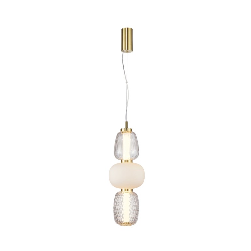 Pakabinamas šviestuvas Eris LED 28W 3000K Smėlio Šlifuota Aukso Su Spindinti (PND-98374-28W-GD)