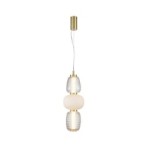 Pakabinamas šviestuvas Eris LED 28W 3000K Smėlio Šlifuota Aukso Su Spindinti (PND-98374-28W-GD)