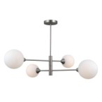 Pakabinamas šviestuvas Evora 4xG9 Satino Nikelio (PND-55342-4-SN)