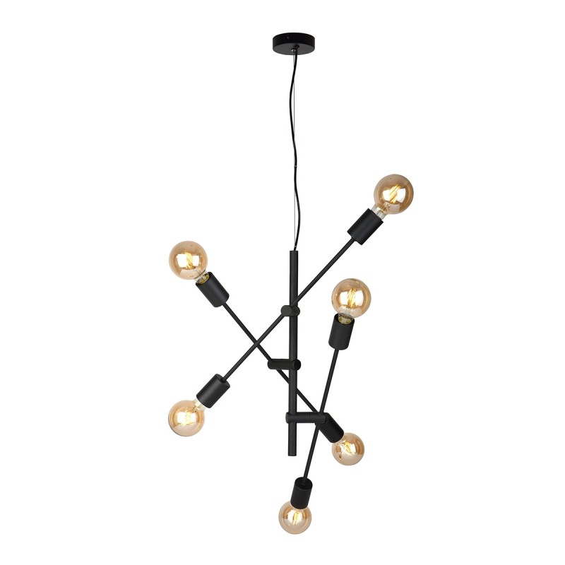 Pakabinamas šviestuvas Ferreia 6xE27 Juoda (PND-5986-6-BL)