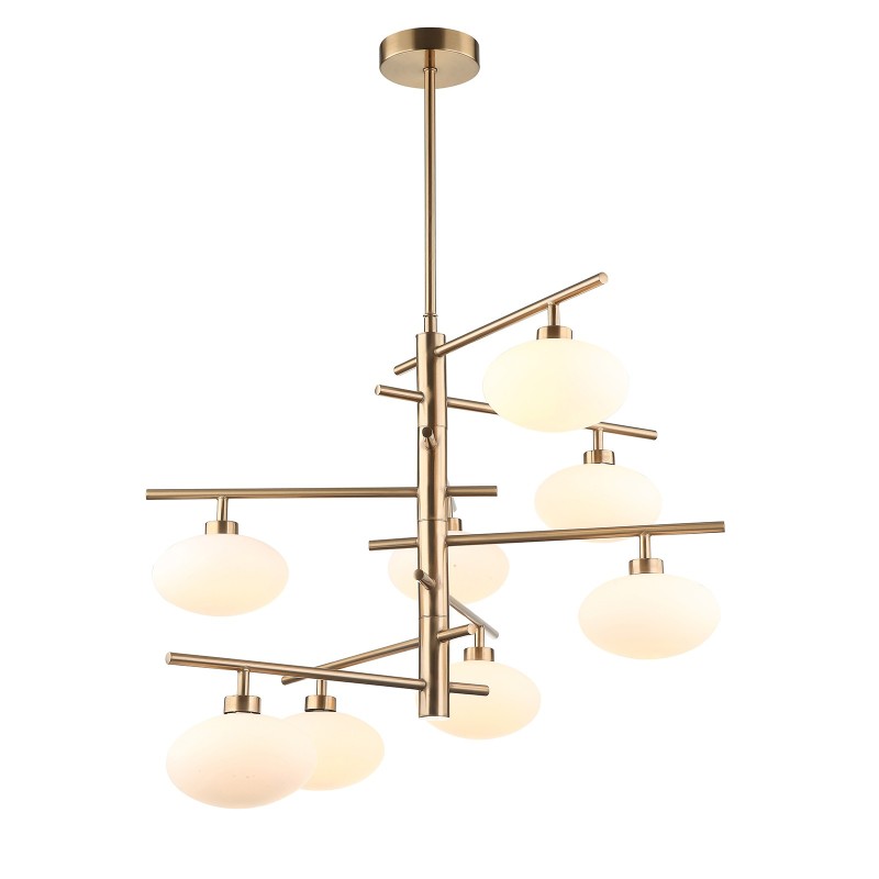 Pakabinamas šviestuvas Fiorenzo 8xG9 Žalvario (MDM3661-8 BRO+W)