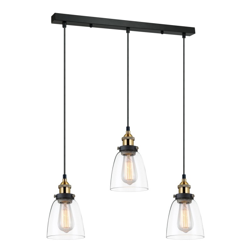 Pakabinamas šviestuvas Francis 3xE27 Aukso Juoda (MDM-2563/3 GD+CL)