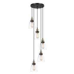 Pakabinamas šviestuvas Francis 5xE27 Aukso Juoda (MDM-2563/5 GD+CL)