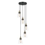 Pakabinamas šviestuvas Francis 5xE27 Aukso Juoda (MDM-2563/5 GD+CL)