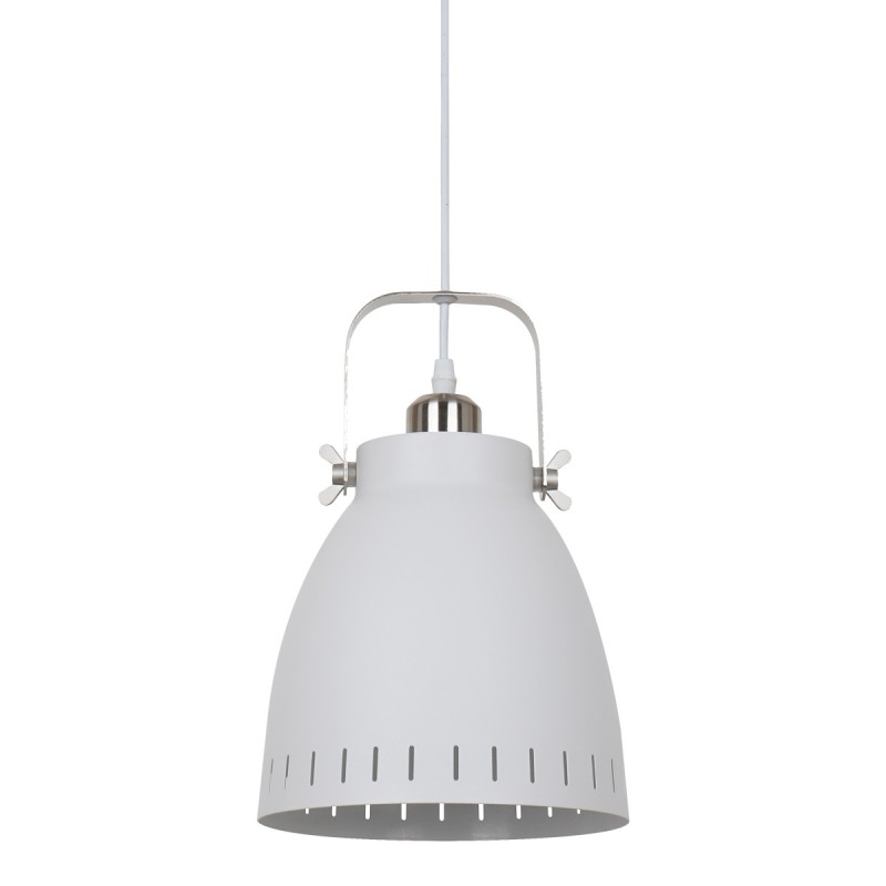 Pakabinamas šviestuvas Franklin 1xE27 Balta Satino Smėlio Šlifuota Nikelio (MD-HN8026M-WH+S.NICK)
