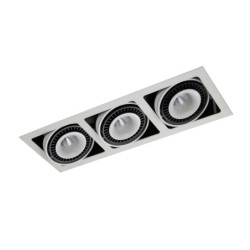 Įmontuojamas lubinis šviestuvas Alesso LED 54W 3000K Matinė Balta Juoda (GL7116-3/54W WH+BL)