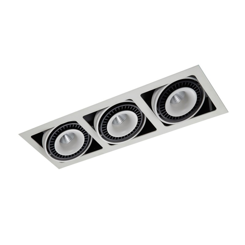 Įmontuojamas lubinis šviestuvas Alesso LED 54W 3000K Matinė Balta Juoda (GL7116-3/54W WH+BL)