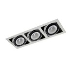 Įmontuojamas lubinis šviestuvas Alesso LED 54W 3000K Matinė Balta Juoda (GL7116-3/54W WH+BL)