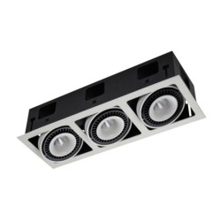 Įmontuojamas lubinis šviestuvas Alesso LED 54W 3000K Matinė Balta Juoda (GL7116-3/54W WH+BL)