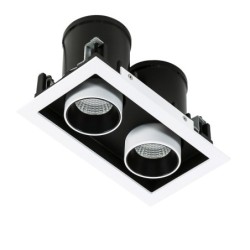 Įmontuojamas lubinis šviestuvas Mercanta Double 4000K LED 12W 4000K Juoda Balta (GL7117-2/12W 4000K WH+BL)