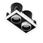 Įmontuojamas lubinis šviestuvas Mercanta Double 4000K LED 12W 4000K Juoda Balta (GL7117-2/12W 4000K WH+BL)