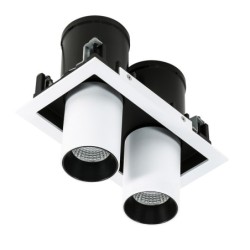 Įmontuojamas lubinis šviestuvas Mercanta Double 4000K LED 12W 4000K Juoda Balta (GL7117-2/12W 4000K WH+BL)