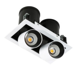 Įmontuojamas lubinis šviestuvas Mercanta Double 4000K LED 12W 4000K Juoda Balta (GL7117-2/12W 4000K WH+BL)