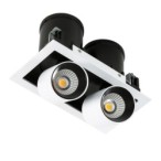 Įmontuojamas lubinis šviestuvas Mercanta Double 4000K LED 12W 4000K Juoda Balta (GL7117-2/12W 4000K WH+BL)