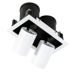 Įmontuojamas lubinis šviestuvas Mercanta Double 4000K LED 12W 4000K Juoda Balta (GL7117-2/12W 4000K WH+BL)