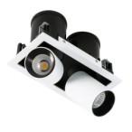 Įmontuojamas lubinis šviestuvas Mercanta Double 4000K LED 12W 4000K Juoda Balta (GL7117-2/12W 4000K WH+BL)
