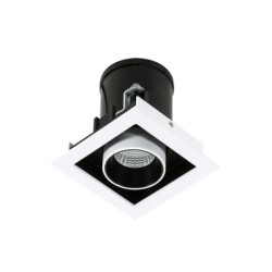 Įmontuojamas lubinis šviestuvas Mercanta Single 4000K LED 12W 4000K Juoda Balta (GL7117-1/12W 4000K WH+BL)