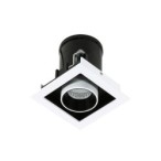 Įmontuojamas lubinis šviestuvas Mercanta Single 4000K LED 12W 4000K Juoda Balta (GL7117-1/12W 4000K WH+BL)