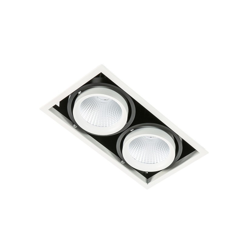 Įmontuojamas lubinis šviestuvas Vertico Double 4000K LED 26W 4000K Juoda Balta (GL7108-2/2X18W 4000K WH+BL)