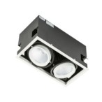 Įmontuojamas lubinis šviestuvas Vertico Double 4000K LED 26W 4000K Juoda Balta (GL7108-2/2X18W 4000K WH+BL)