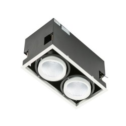 Įmontuojamas lubinis šviestuvas Vertico Double 4000K LED 26W 4000K Juoda Balta (GL7108-2/2X18W 4000K WH+BL)