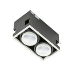 Įmontuojamas lubinis šviestuvas Vertico Double 4000K LED 26W 4000K Juoda Balta (GL7108-2/2X18W 4000K WH+BL)