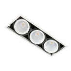 Įmontuojamas lubinis šviestuvas Vertico Triple 3000K LED 54W 3000K Juoda Balta (GL7108-3/3X18W 3000K WH+BL)