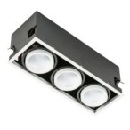 Įmontuojamas lubinis šviestuvas Vertico Triple 3000K LED 54W 3000K Juoda Balta (GL7108-3/3X18W 3000K WH+BL)