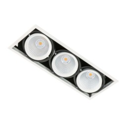 Įmontuojamas lubinis šviestuvas Vertico Triple 4000K LED 54W 4000K Juoda Balta (GL7108-3/3X18W 4000K WH+BL)