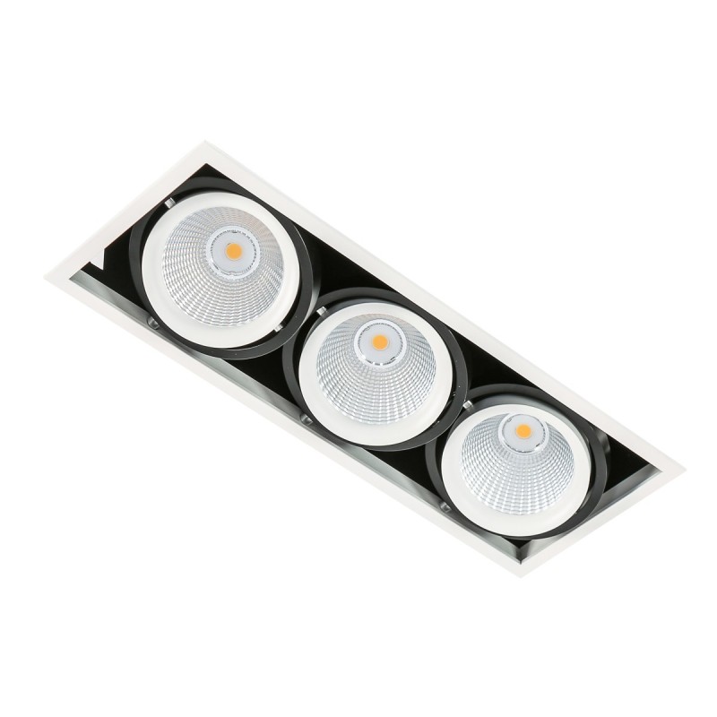 Įmontuojamas lubinis šviestuvas Vertico Triple 4000K LED 54W 4000K Juoda Balta (GL7108-3/3X18W 4000K WH+BL)