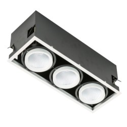 Įmontuojamas lubinis šviestuvas Vertico Triple 4000K LED 54W 4000K Juoda Balta (GL7108-3/3X18W 4000K WH+BL)