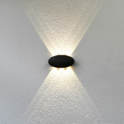 Sieninis lauko šviestuvas Pontas LED 6W 3000K Juoda Smėlio Šlifuota (OWL-55034-BK)