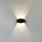 Sieninis lauko šviestuvas Pontas LED 6W 3000K Juoda Smėlio Šlifuota (OWL-55034-BK)