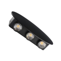Sieninis lauko šviestuvas Pontas LED 6W 3000K Juoda Smėlio Šlifuota (OWL-55034-BK)