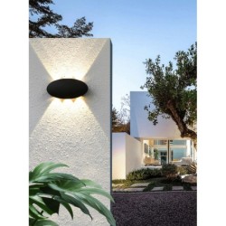 Sieninis lauko šviestuvas Pontas LED 6W 3000K Juoda Smėlio Šlifuota (OWL-55034-BK)