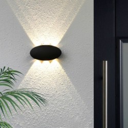 Sieninis lauko šviestuvas Pontas LED 6W 3000K Juoda Smėlio Šlifuota (OWL-55034-BK)
