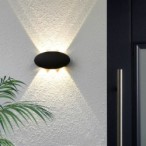 Sieninis lauko šviestuvas Pontas LED 6W 3000K Juoda Smėlio Šlifuota (OWL-55034-BK)